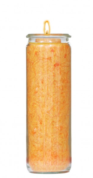 Herzlicht-Kerze orange 20 x 6 cm