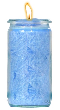 Herzlicht-Kerze hellblau 13 x 6 cm