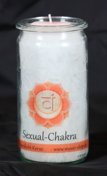 Herzlicht Sexual-Chakra weiß 13 x 6 cm