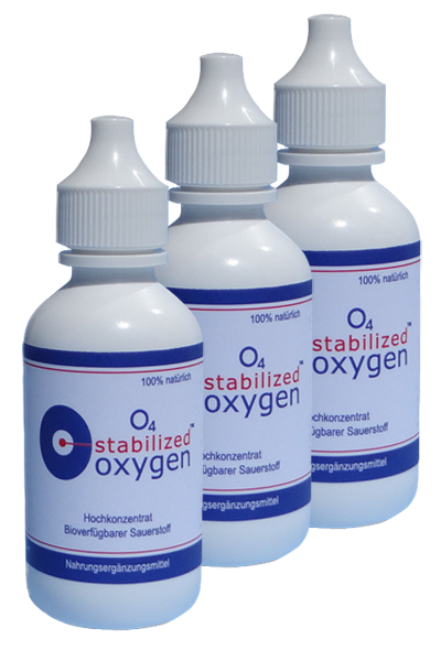 3 Fläschchen Stabilisierter Sauerstoff O4 / 60 ml