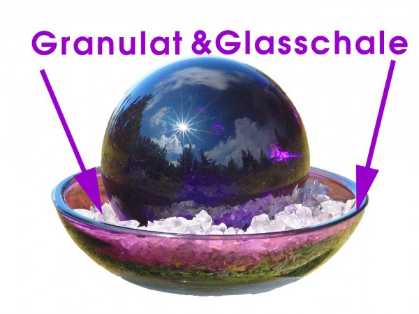 Urteilchen-Glasschale mit Granulat