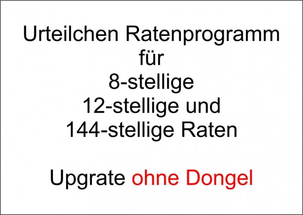 Ratenprogramm Update ohne neuen Dongel